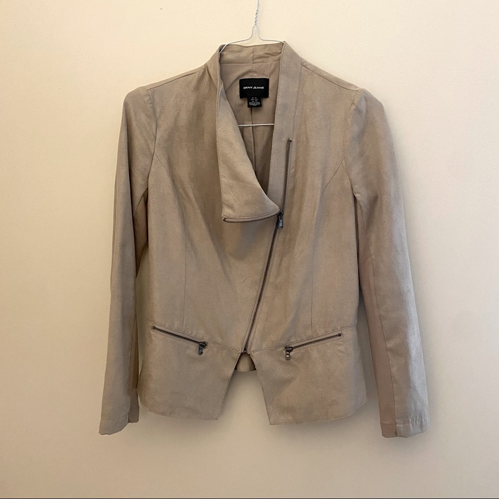 DKNY Suede Motto Jacket